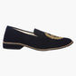 Velvet Slip Ons With Greek Embroidery