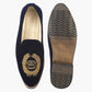 Velvet Slip Ons With Greek Embroidery