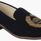 Velvet Slip Ons With Greek Embroidery