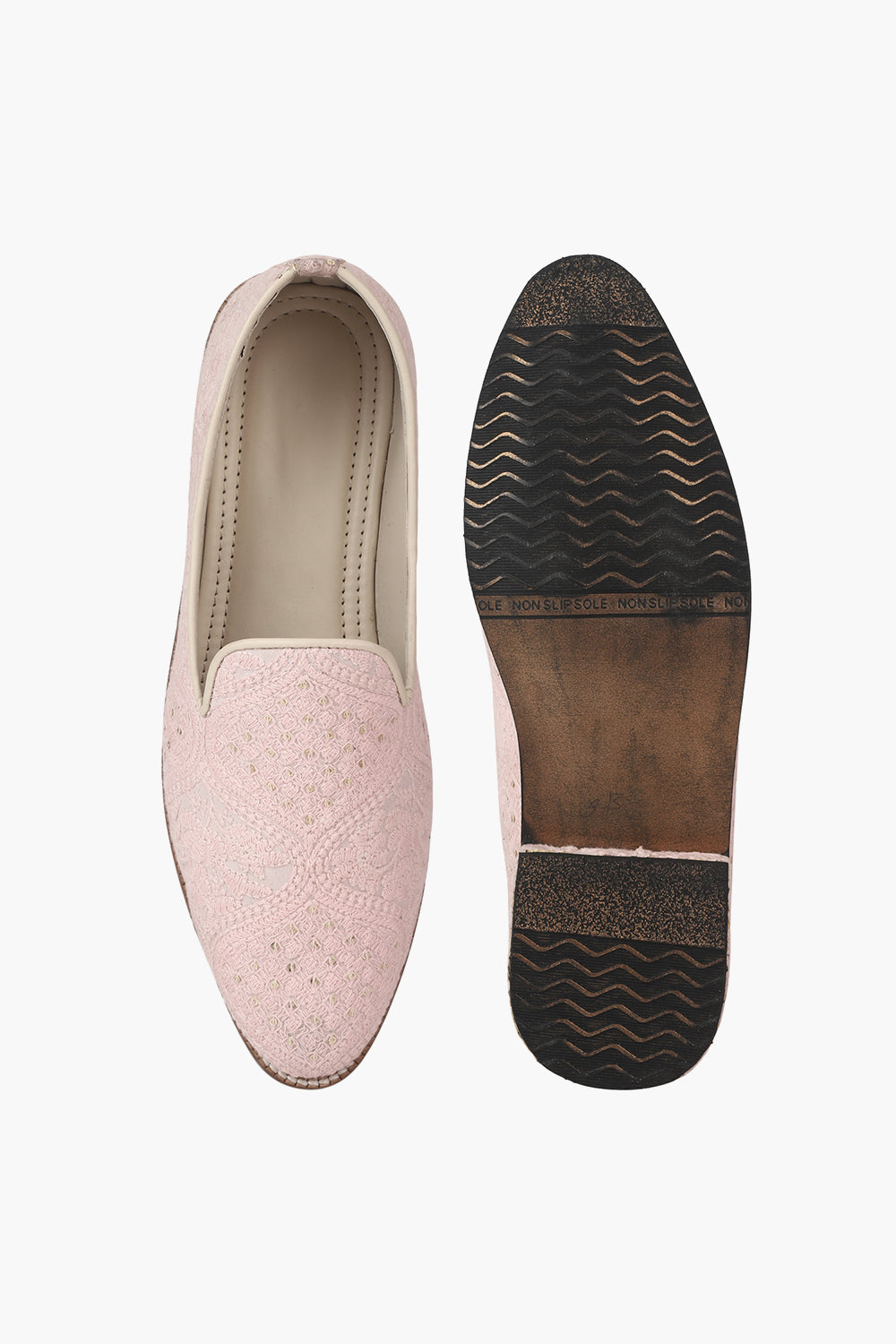 Embroidered Sequins Work Slip Ons