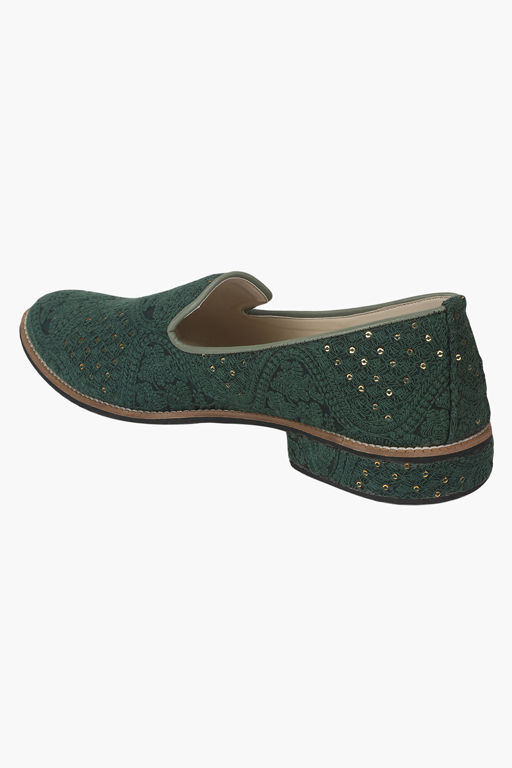 Embroidered Sequins Work Slip Ons