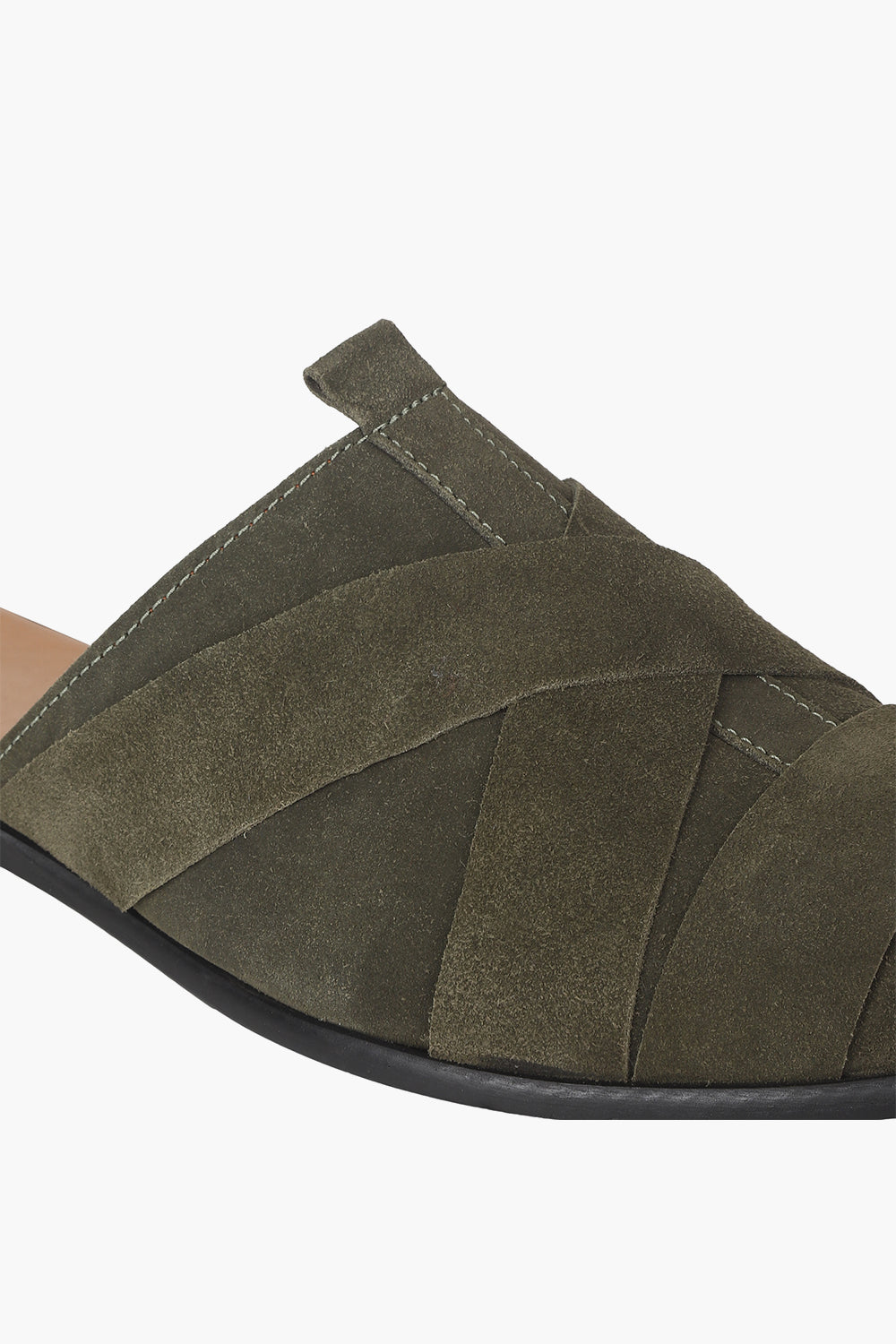 Solid Leather Suede Mules