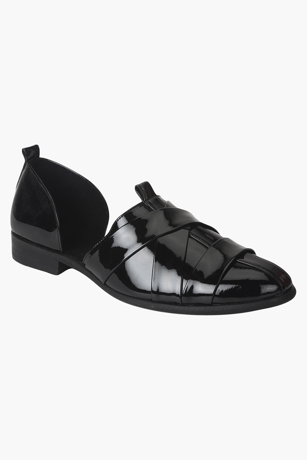 Black patent leather discount sandals