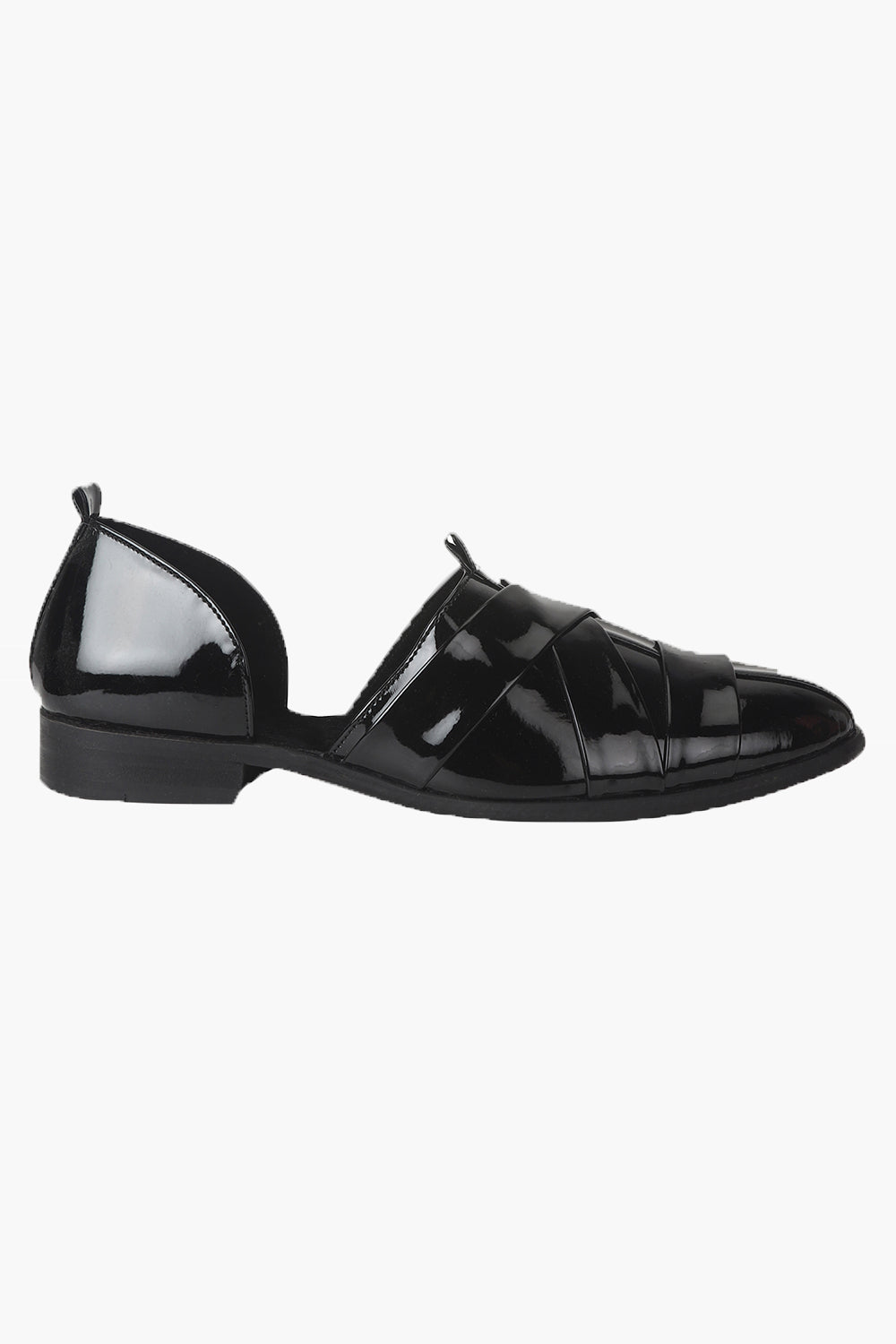 PELICAN Black Leather Platform Slide Sandal | beek