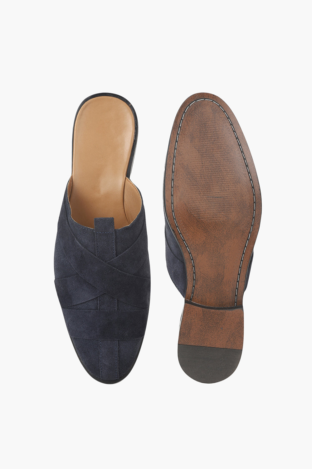 Solid Leather Suede Mules