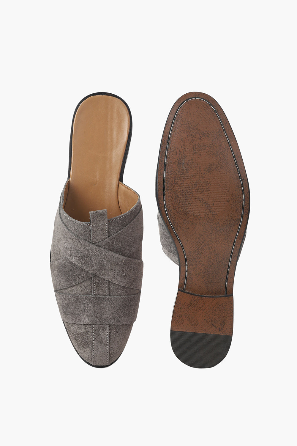 Solid Leather Suede Mules