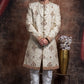 Ivory Sherwani With Gold And Peach Hints