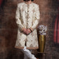 Ivory Sherwani With Gold And Peach Hints