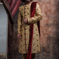 Raw Silk Multi Colored Sherwani And Churidar Set