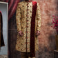 Raw Silk Multi Colored Sherwani And Churidar Set