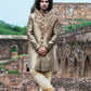 Copper Hand Embroidered Sherwani Set