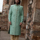 Mint Green Dori Work Sherwani With Churidars