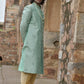 Mint Green Dori Work Sherwani With Churidars