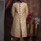 Ivory Thread Embroidered Sherwani With Peach Hints