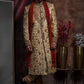 Gold Zari Embroidery Sherwani And Churidar Set